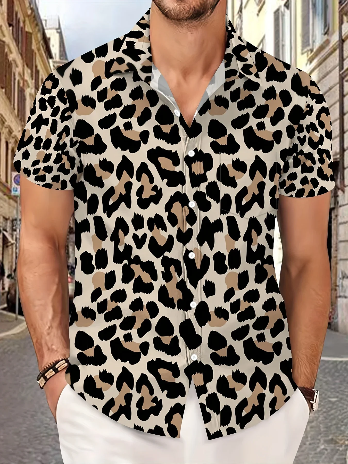 

Summer Fashion Floral Shirt For Men Hawaiian Style Man Short Sleeve Casual Beach Wear Stylish Party Holiday Tops