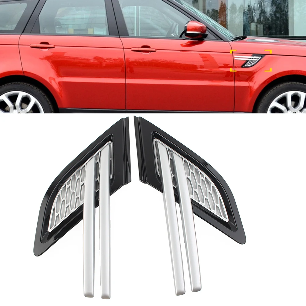 

Silver Car Front Fender Air Vents Grill Replacement For Land Rover Range Rover Sport 2014 2015 2016 2017 LR053800 LR053796