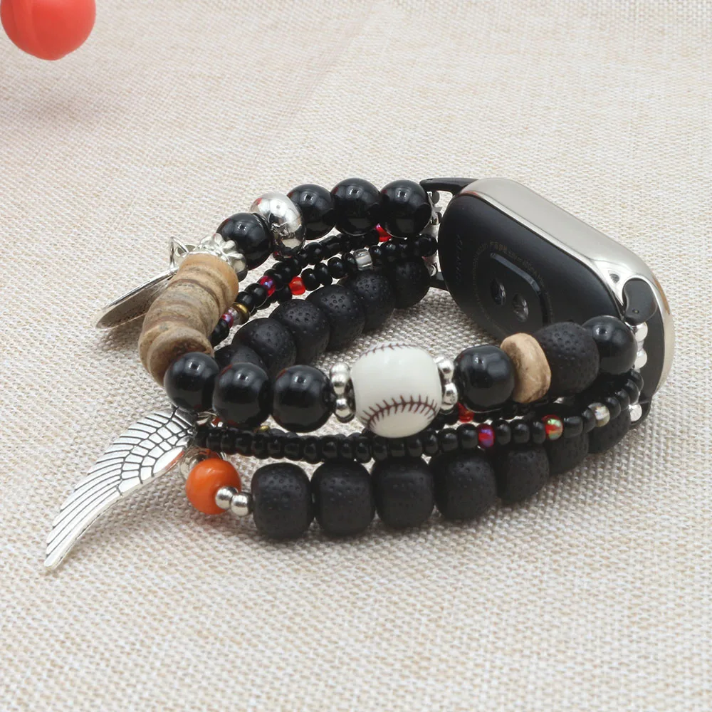 Women Boho Stylish Bracelet for Xiaomi Mi Band 9 Strap Luxury Dressy Wristband for Xiaomi Smart Band 8 Watch Accessories Beaded