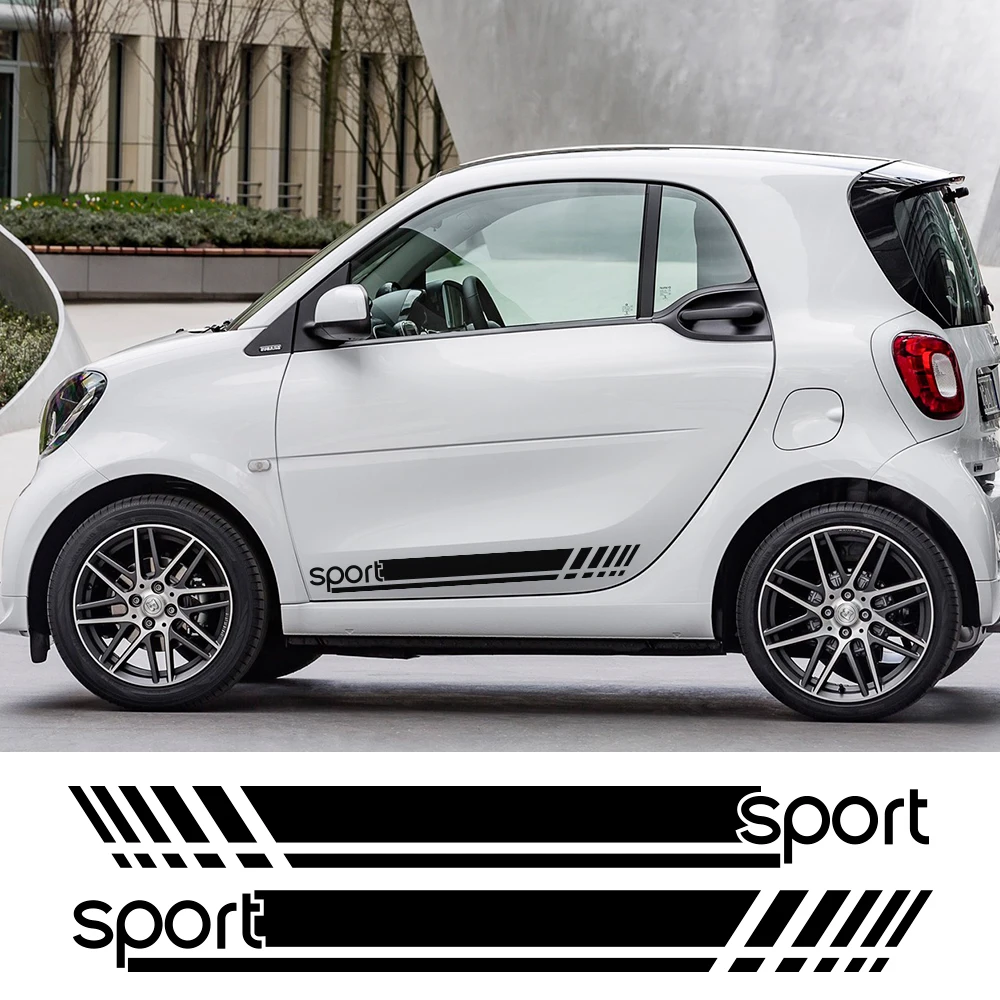 

2PCS Car Door Side DIY Stickers For Mercedes Benz Smart Fortwo W453 W451 Auto Accessories Body Stripes Decor Vinyl Film Decals