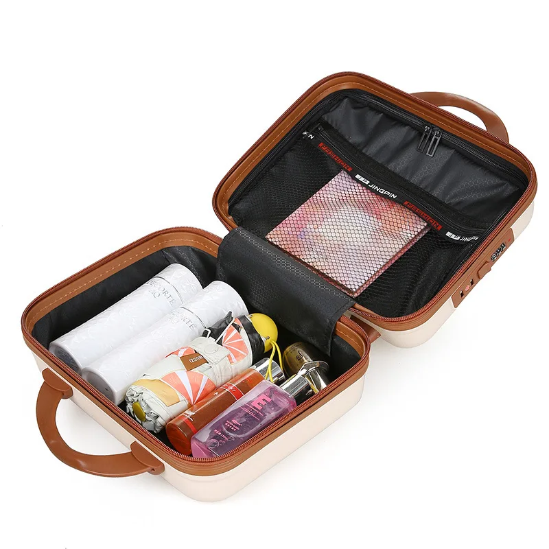 14-inch Portable Cosmetic Case PP Cartoon Cute Bear Password Box Boarding Box Mini Storage Gift Package for Children