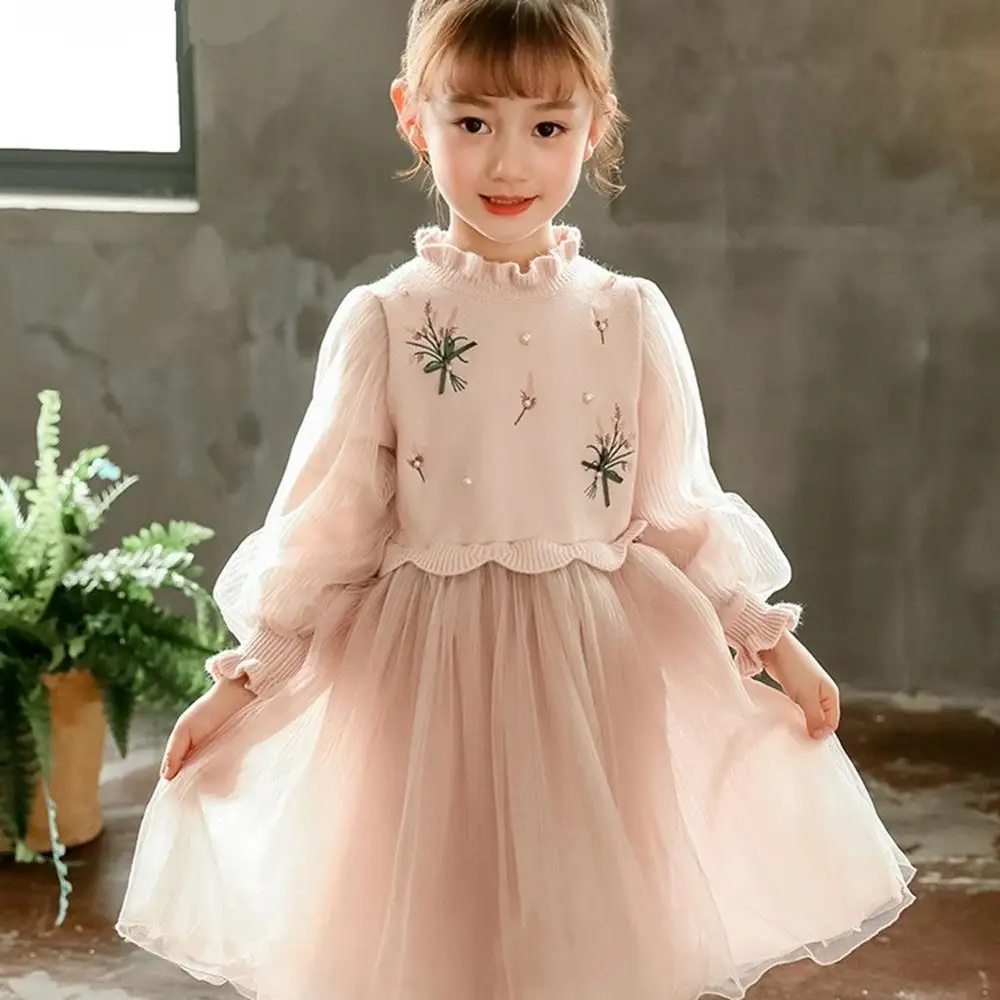 

3~13 Y Girl Thicken Velet Dress Children Winter Clothes Girls Party Princess Dress for Girls Fashion Kids Solid Summer Dresses