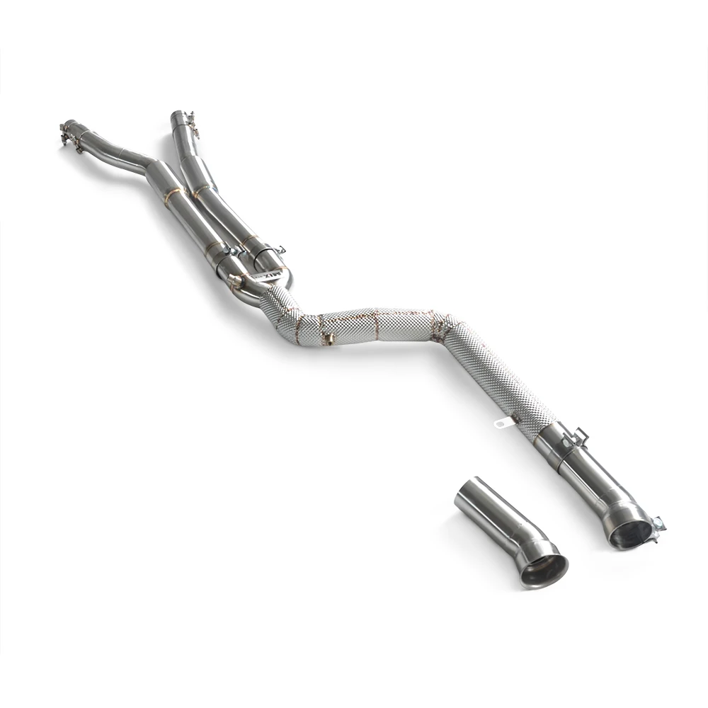 Stainless steel middle pipe with resonator, suitable for BMW M240 G42 3.0T 2019-2023 exhaust pipe