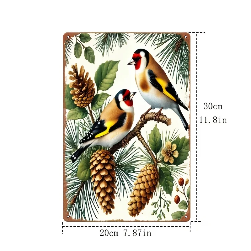 Vintage Goldfinch Bird Metal Sign Iron 8x12 Inch Nature Wall Decor Plaque For Home Garden Porch
