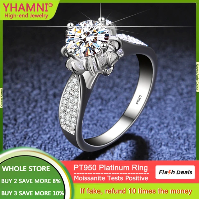 PT950 Platinum Moissanite Brilliant VVS Halo AliExpress