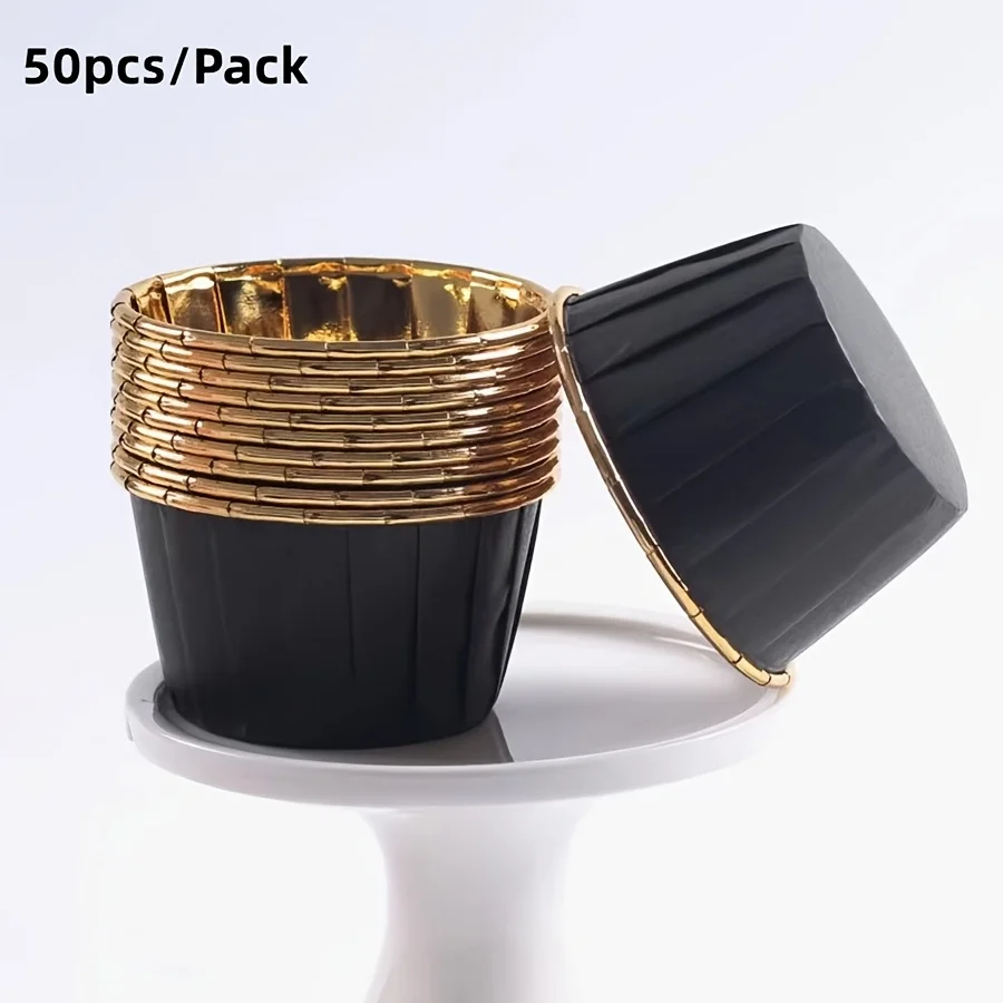 50er-Pack runde Backformen für Cupcakes und Muffins, 9 Farben, hitzebeständige Einweg-Backförmchen aus Aluminiumfolie, geeignet