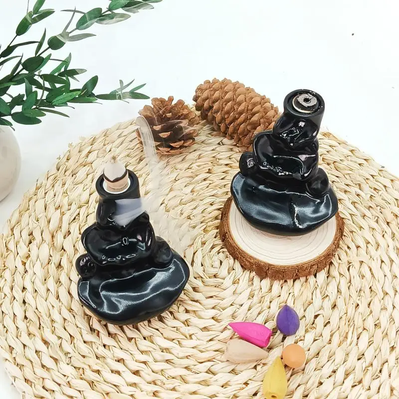 1 قطعة تمثال قابل للجمع ، مبخرة البخور ذات التدفق الخلفي ، الحلي الراتنجية الإبداعية ، الحرف اليدوية ، البخور ، عرض الدخان ، مبخرة المياه المتدفقة في جبال الألب ، موقد الزينة الداخلي لحفل الشاي ، مبخرة البخور (لون عشوائي)