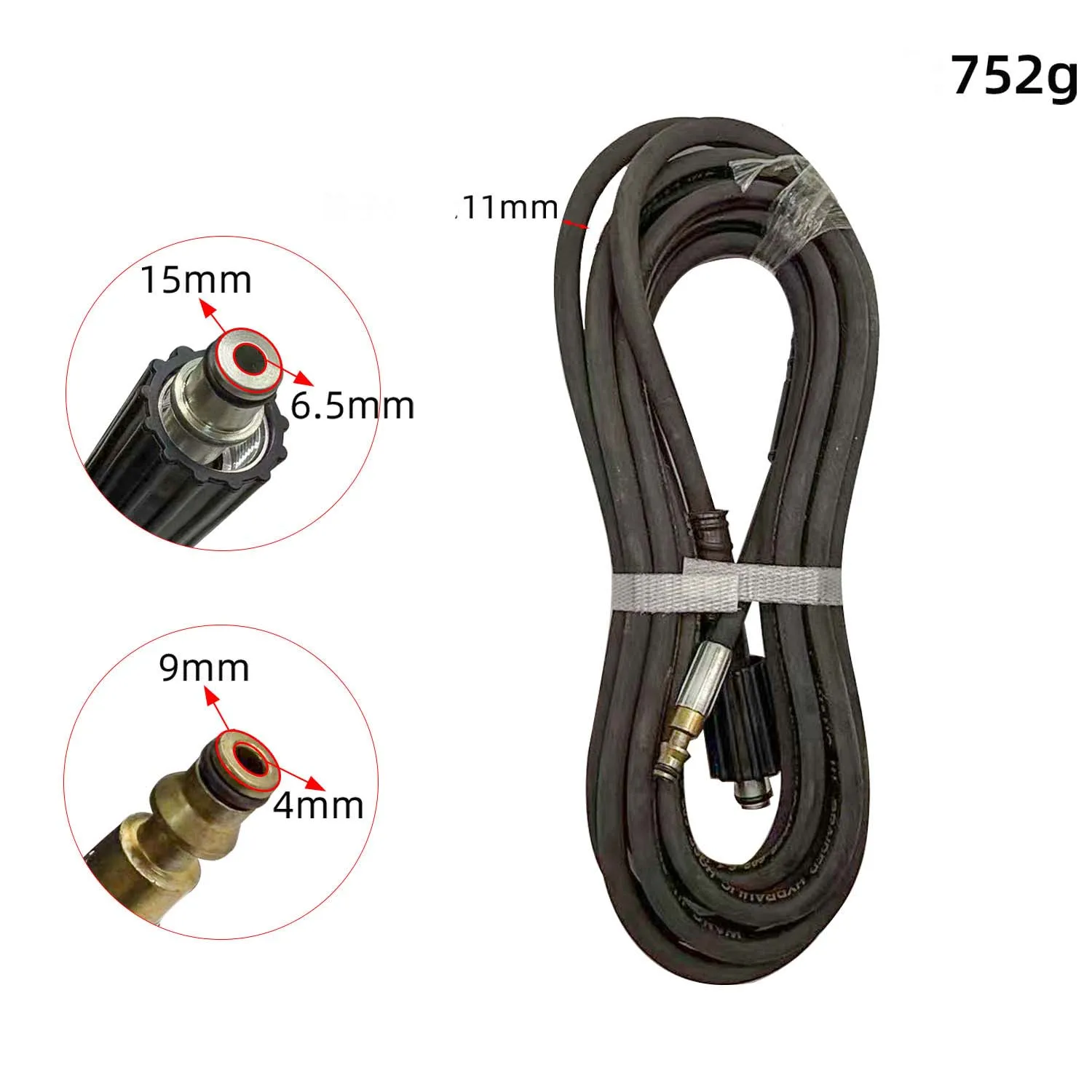 7M Car Wash Hose  Extension Hose High Pressure Water Pipe Reinforced Rubber Tube For Cleaning Machine Cleaning Rubber Pipe