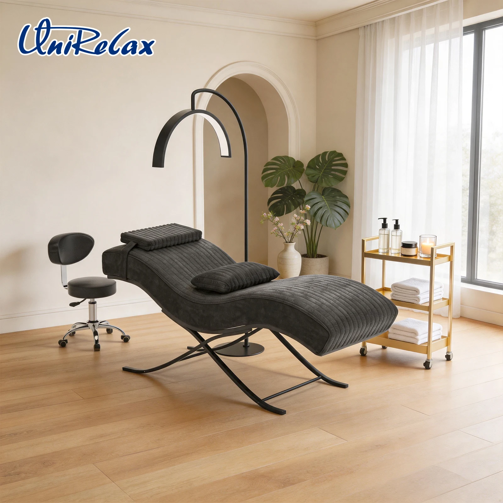 Adjustable Headrest Electric Leather Modern Multifunctional Folding Salon Beauty Bed for Lash Eyebrow Care