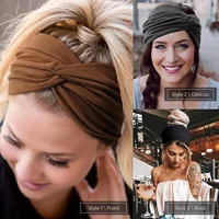 4 Pack Turban Headbands for Women Wide Vintage Head Wraps Knotted Cute Hair Band Accessories - Image 7