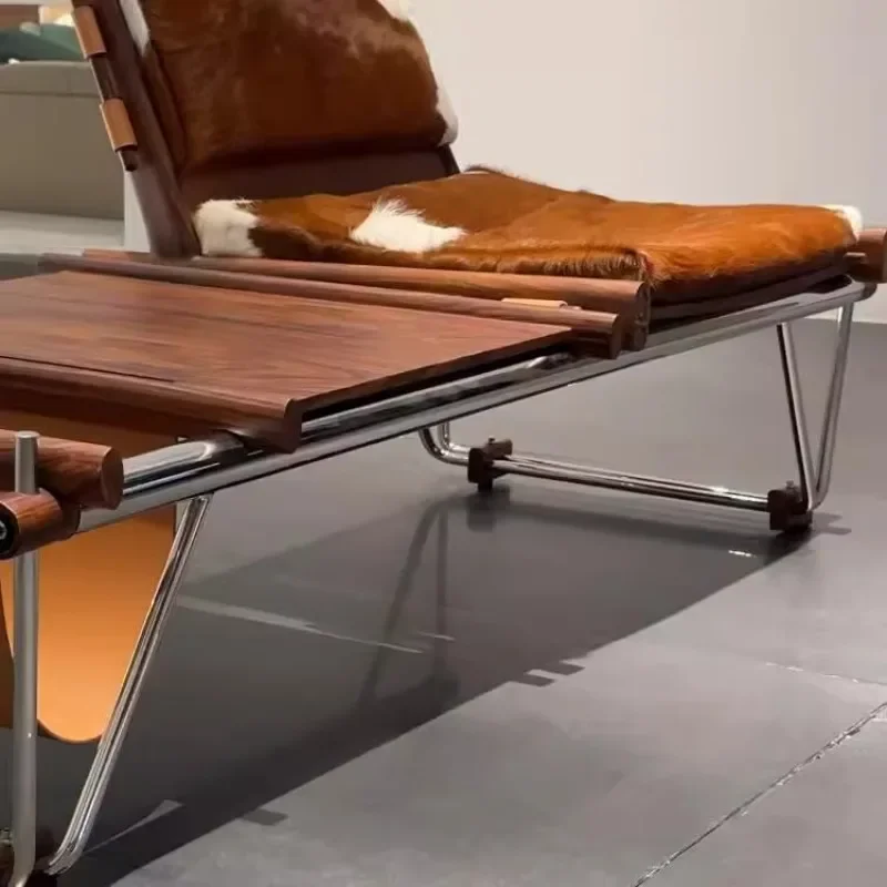 Milk cowhide bench genuine leather medieval books and newspapers coffee household stainless steel Italian style