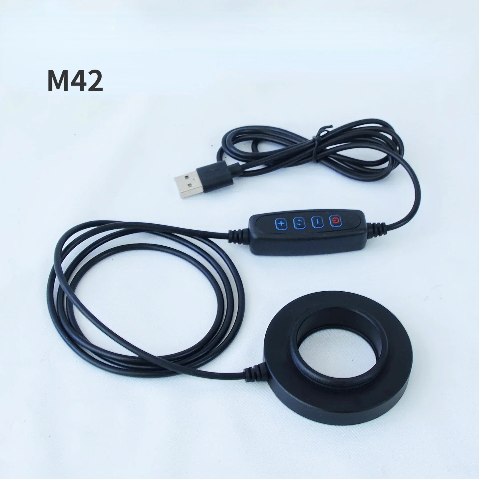 3 Colors Light Brightness Adjustable M42/ M48 Thread Microscope Light USB LED Ring Lamp for Video Stereo Microscope