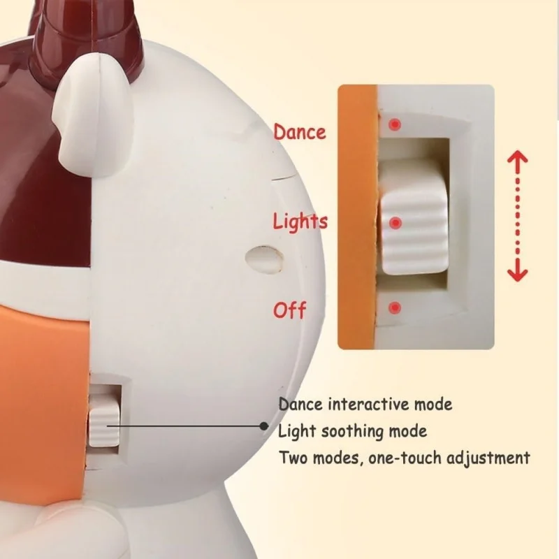 Electric Dancing Cow Light up Musical Dancing Toys Baby Animal Sounds Toys Toddler Sensory Educational Interactive Swinging Calf