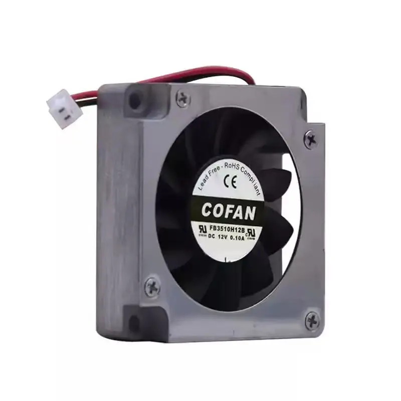 Original For COFAN FB3510H12B 12V 0.10A 3510 35mm 3.5cm Dual Ball Bearing Aluminum Metal Frame Mini DC Brushless Fan Projector