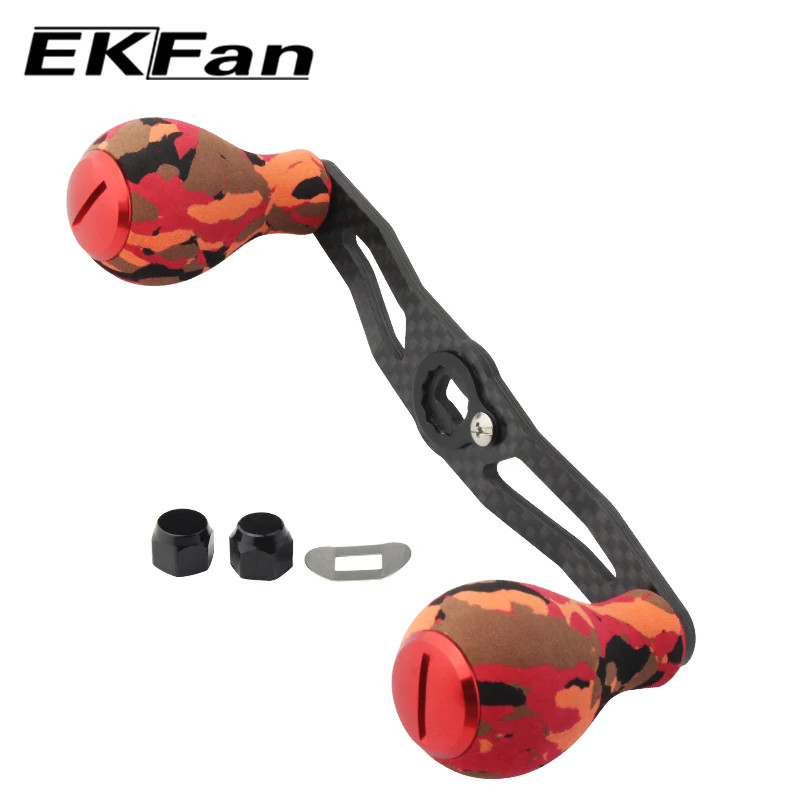 EKfan Carbon Fiber Fishing Reel Handle Length 115mm 8*5mm Hole Size For Baitcasting Fishing Reel Rocker With M8 Screw Cap