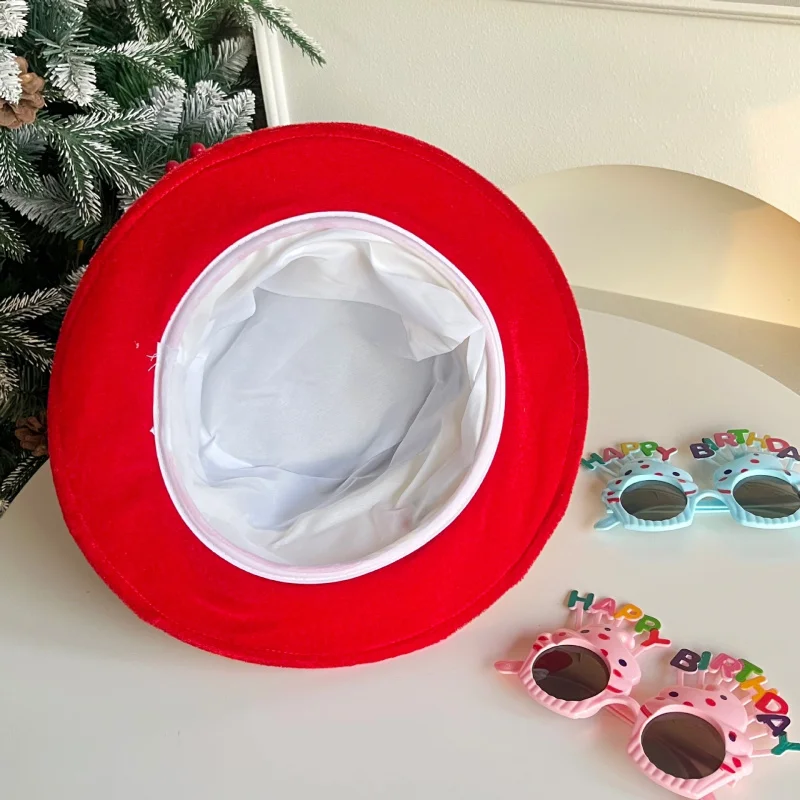 2 pcs set Uniex solid color funny Birthday cake hat decormation glasses for stage performance party costumes
