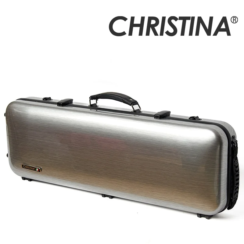 Estojo para Violino Retangular Cinza Prateado VB40 Tamanho 4/4 Leve Impermeável Materiais Compostos com Alças