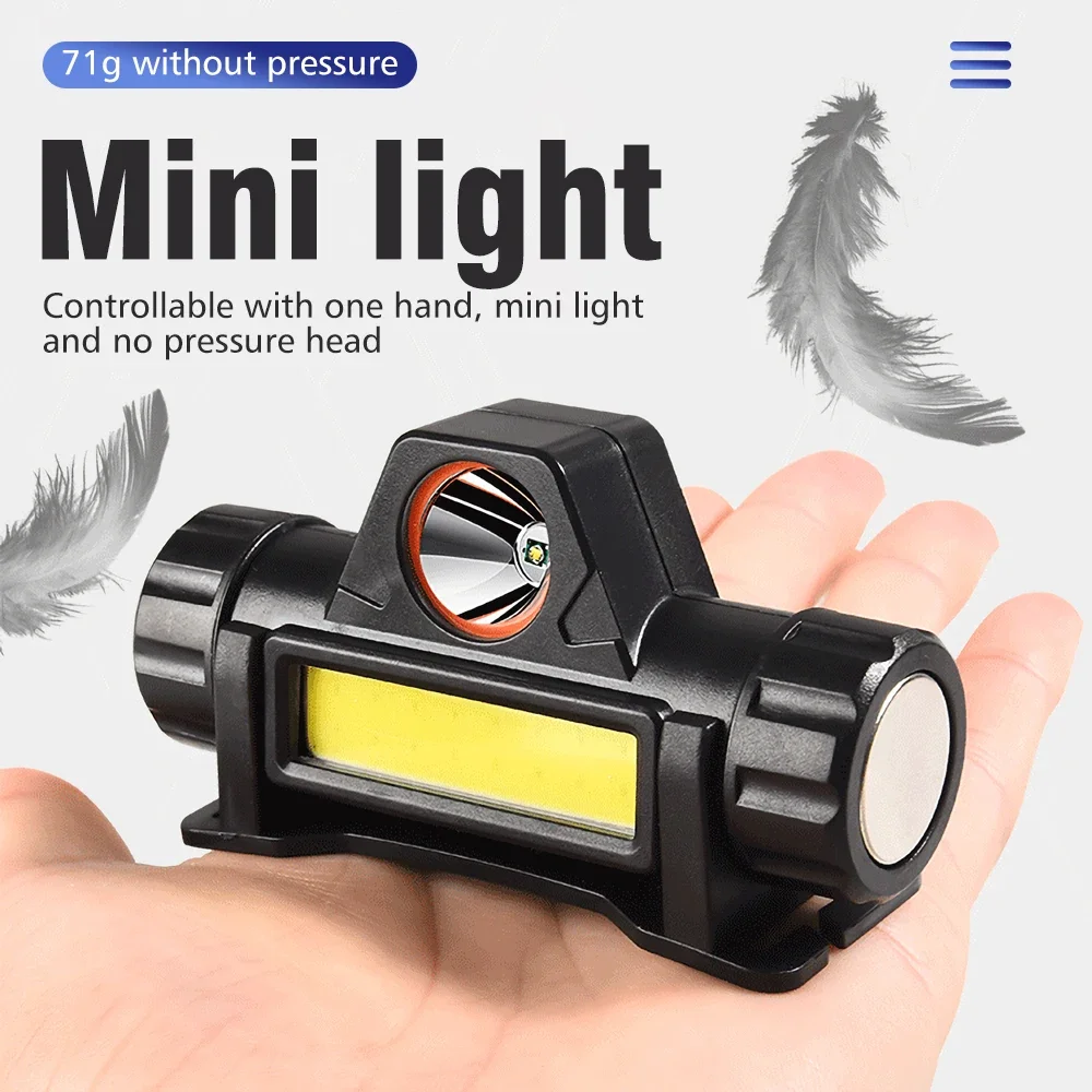 Rechargeable COB LED USB Headlamp Strong Magnetic Powerful Headlight Super Bright Waterproof Head Torch For Outdoor Fishing