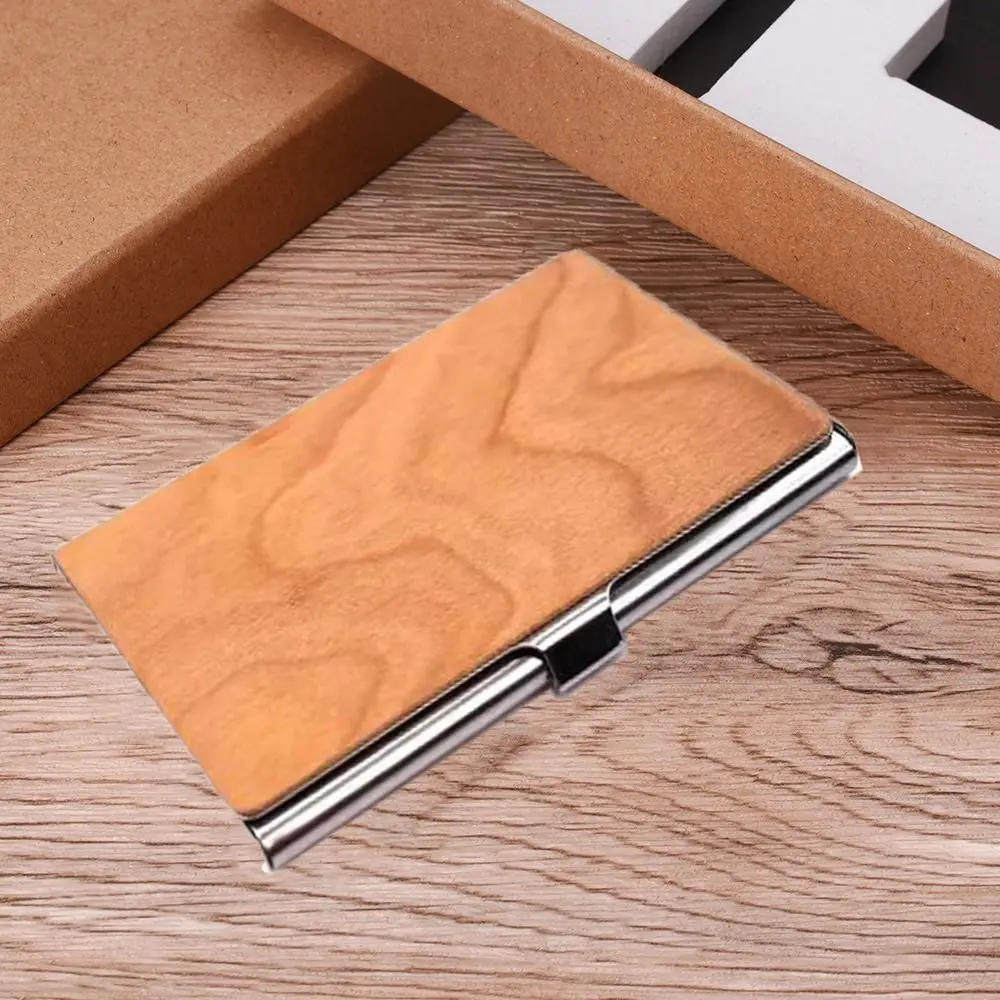 Durable Stainless Steels Business Card Holder Minimalist Practical Credit Card Box Portable Bank Card Holder for Men/Women