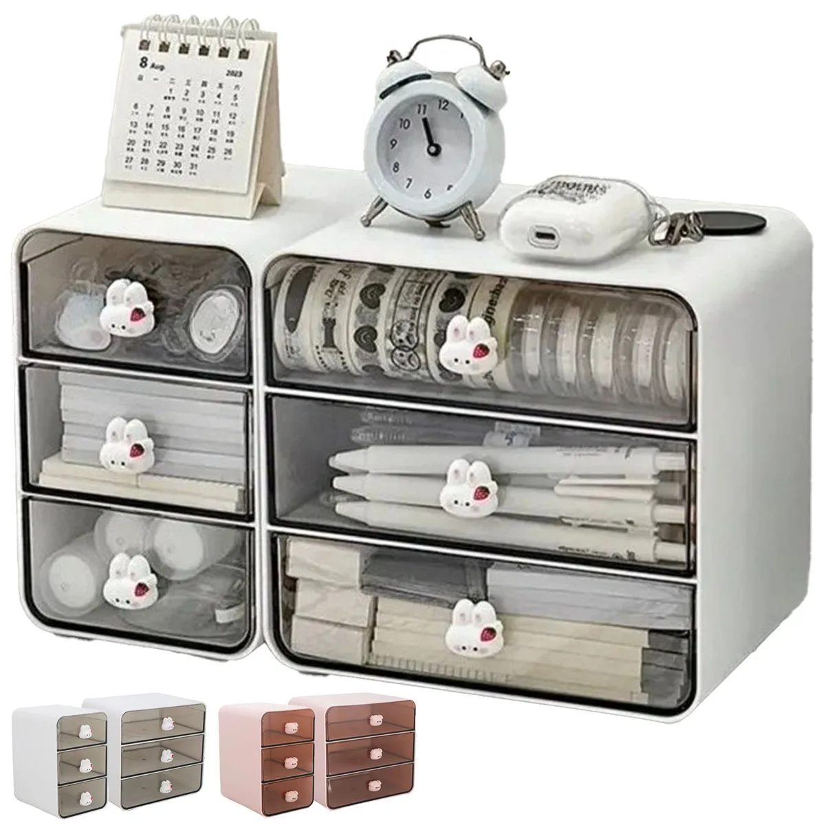 

Large Capacity Stationery Box Plastic Desktop Cosmetics Rack Office Sundries Storage Organizer Desktop Stationery Storage Box