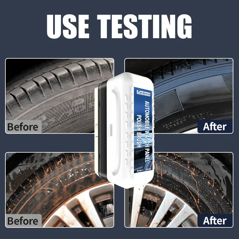 แปรงขัดเงารถยนต์แบบพกพาความหนาแน่นสูงพร้อมการออกแบบซีลฝาปิดสําหรับยางรถยนต์ พลาสติก หนังเทียม และการขัดพื้นผิว