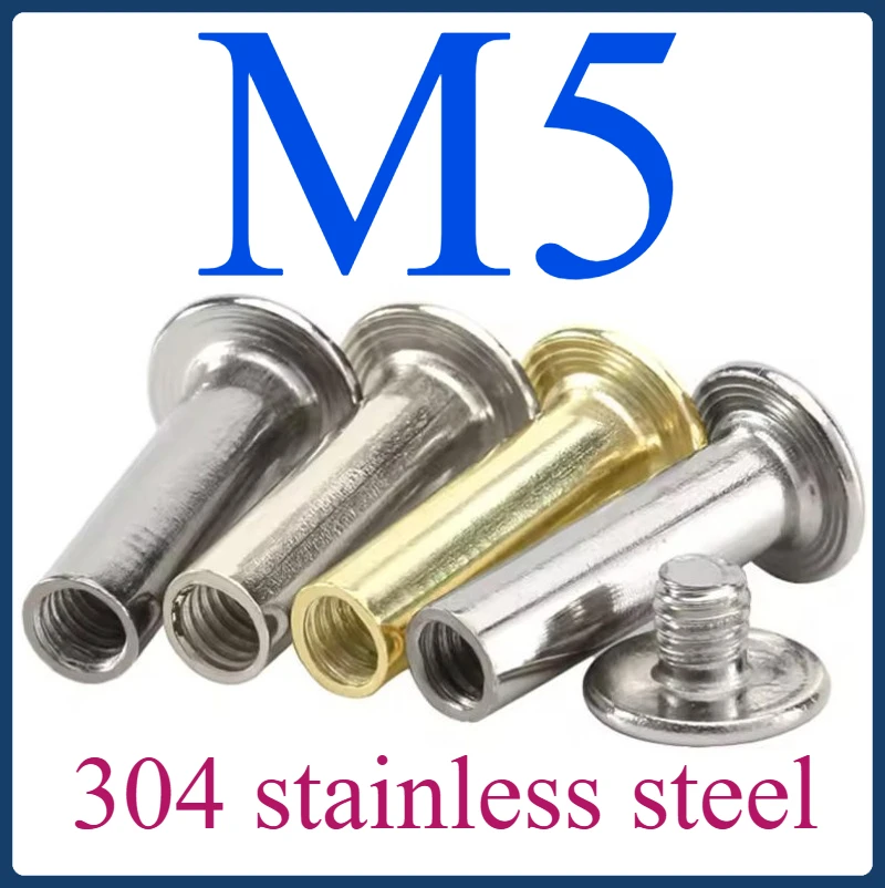 

Bind Rivet Nut Bolt Kit - Phillips/Chicago Screws for Leather Crafts, Album and Wallet Repair, Stainless Steel M5