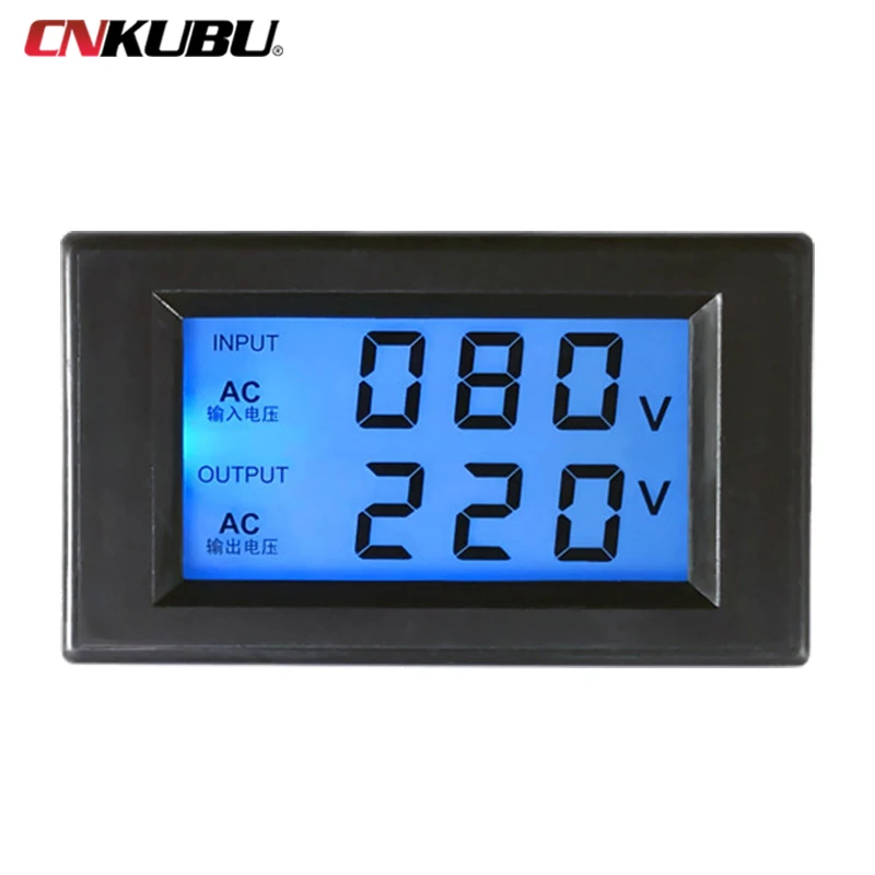 D85-2020 80-500V AC Voltmeter HD LCD Digital Display  Dual Voltage Display Meter Regulator Transformer