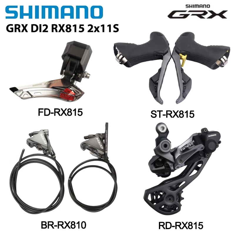 Shimano GRX RX815 2x11 Speed DI2 Hydraulic Disc Groupset ST-RX815 Shifter BR-RX810 Brake FD/RD-RX815 Derailleur For Gravel