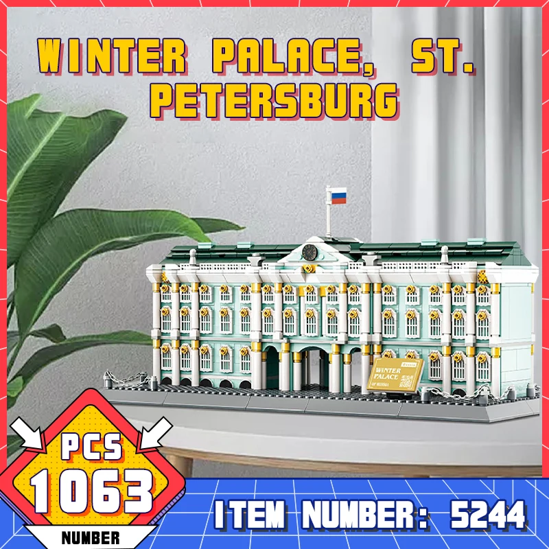 WG5244 World Famous Architectural Model Series St. Petersburg Winter House Collection Educational Assembly Block Toy Boy Gifts