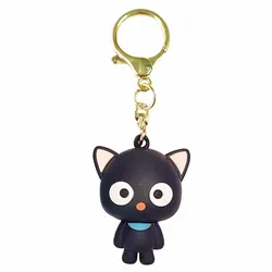 Cute Chococat Mascot PVC Keychain Keyholder Small Pendant Cartoon Anime Black Cat Mini Key Ball Ring Chain Gifts