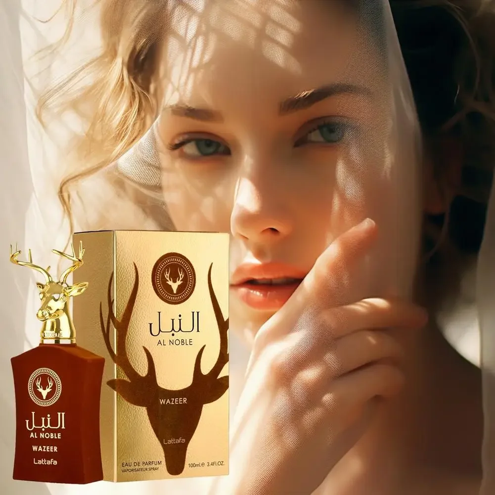 AL NOBLE SAFEER 100 مل - عطر غزال المسك طويل الأمد للرجال والنساء، عطر دبي الفاخر ذو الرائحة العودية اللاتافا
