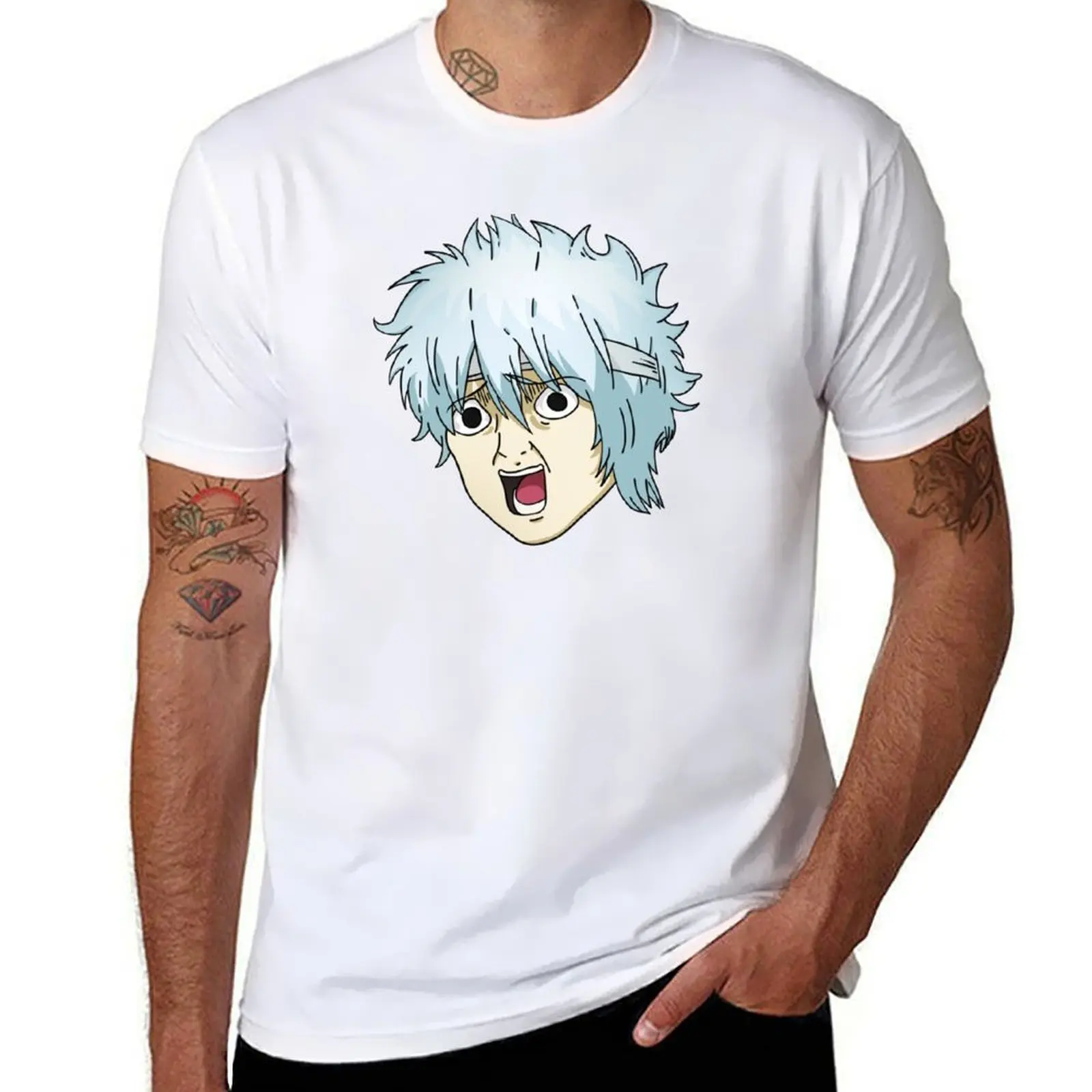

Funny Gintoki Face T-Shirt t shirt man luxury t shirts with prints T-Shirt