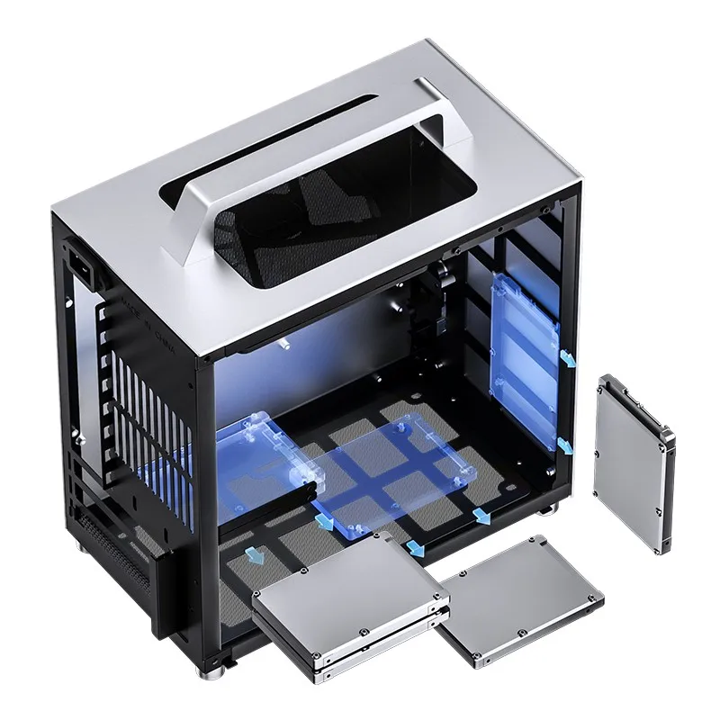 Imagem -05 - Plus Mini Caixa do Computador Itx Lateral Todo em Alumínio Transparente Case Portátil para Fonte de Alimentação de 14cm Jonsbo-t8