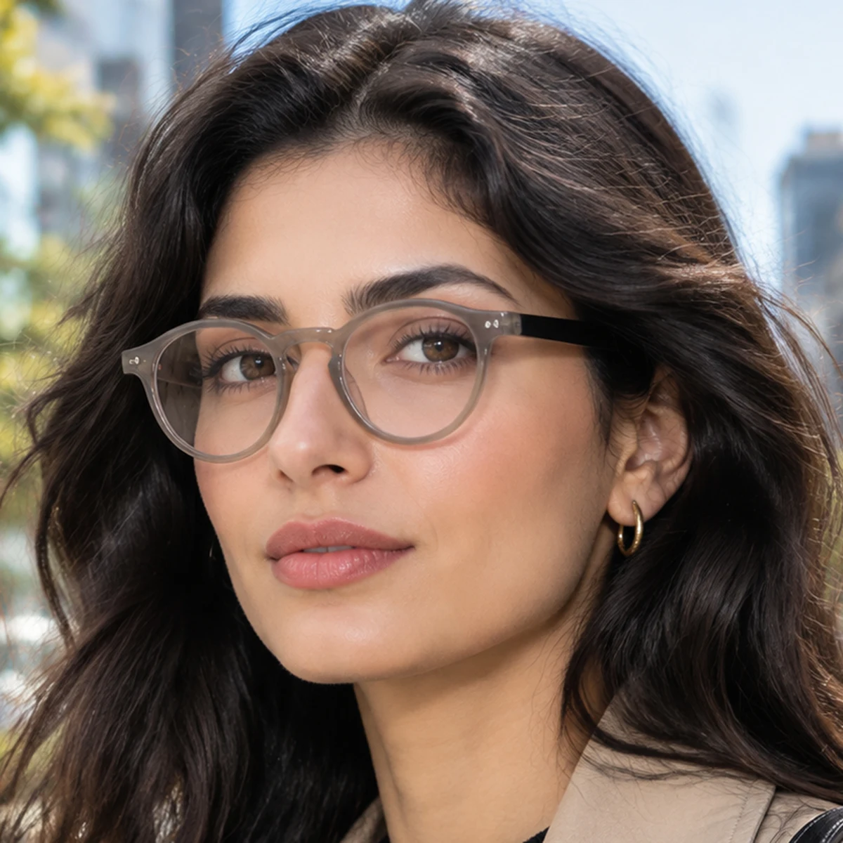 1 Pair of Women's Round Full-Frame Retro Non-Prescription Glasses, Artistic and Simple, Refreshing and Age-Reducing, Casual and Versatile Women's Glasses, Suitable for Going Out, Visiting Stores, Checking in on Social