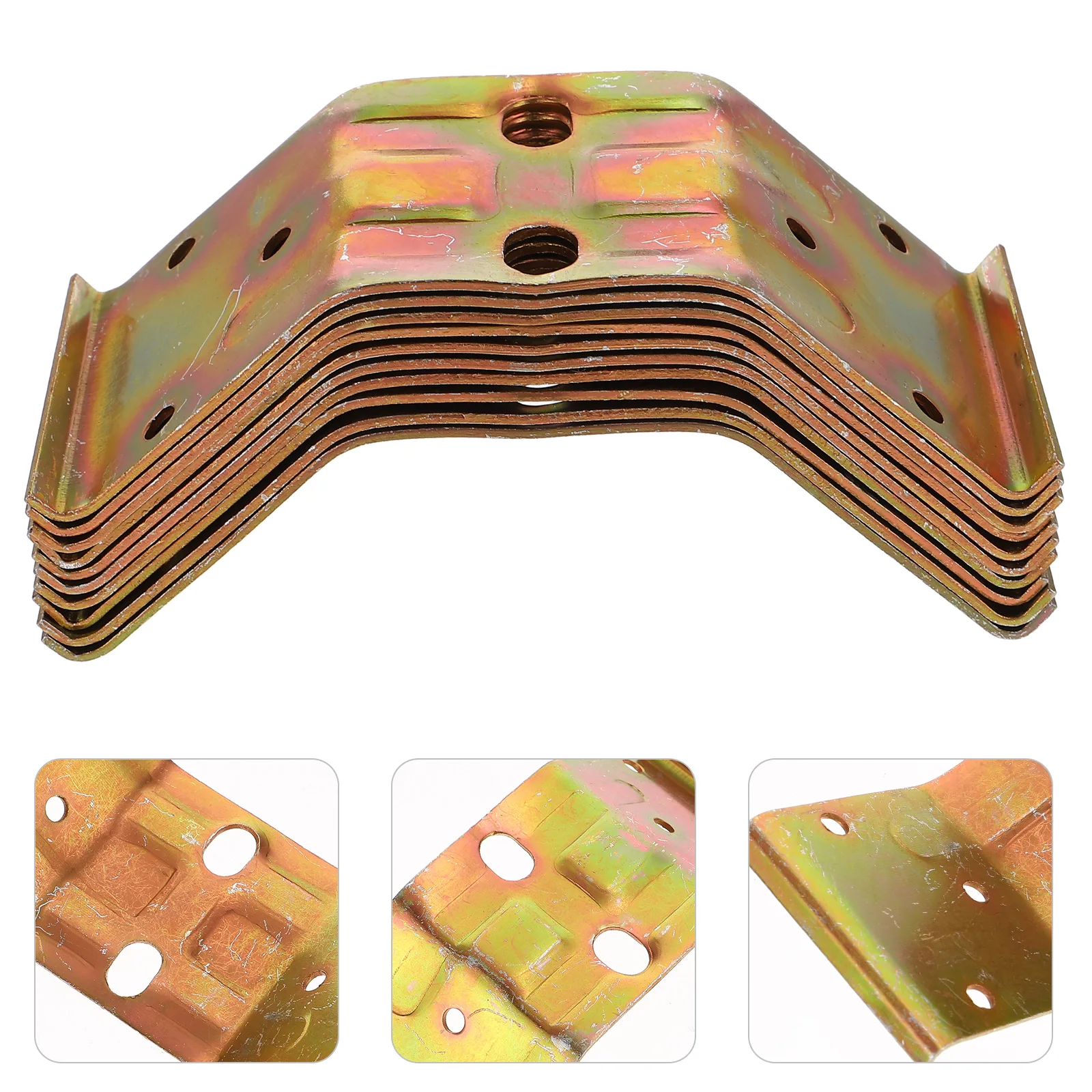 

10pcs Corner Brackets Heavy Duty Furniture Connectors Sturdy Corrosion Resistant Chair Braces Iron Fixing Hardware
