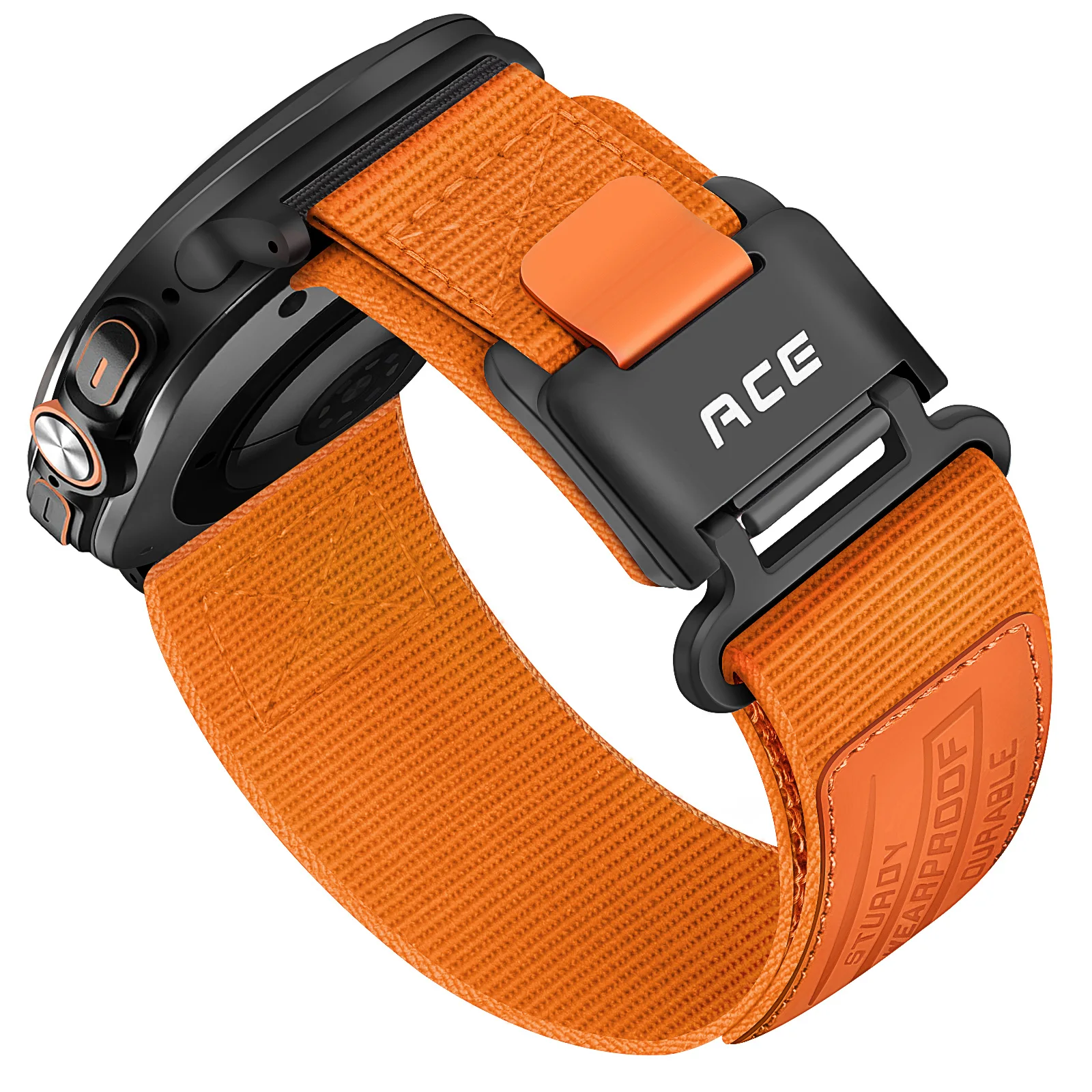Das Armband ist geeignet für die Samsung Galaxy Watch Ultra 47mm (Modell 2024/2025) Herren-Sport-Nylon-Armband mit Magnetverschluss – Detail 14