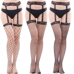 FREEAUCE Thigh High Stockings Women Lingerie for Woman with Garter Suspenders Set Plus Size Pantyhose Tights Leggings Long Socks