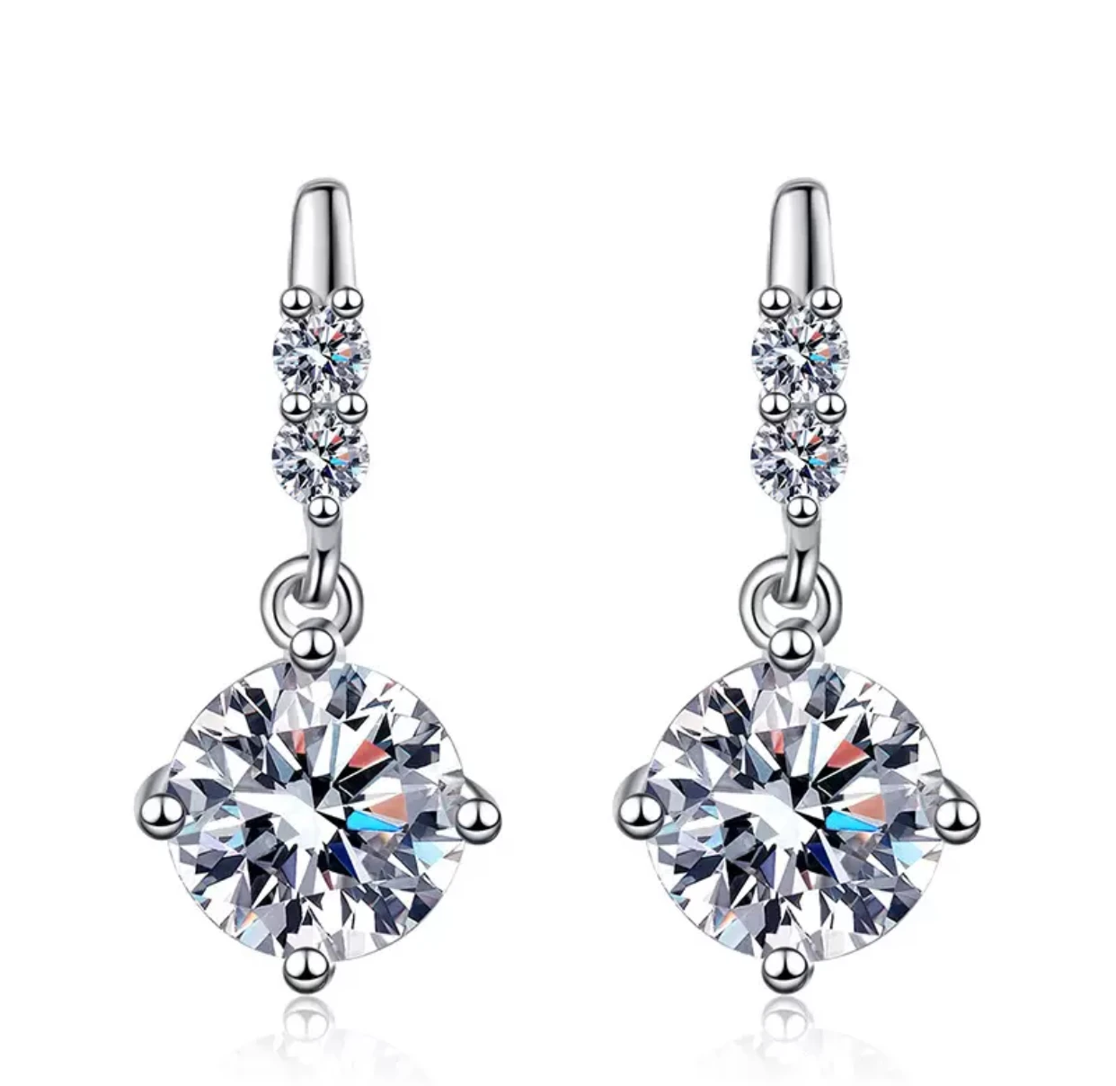 [Cute] Moissanite earrings, s925 silver earrings, women's Moissanite earrings, flowing tassel earrings, exquisite quality