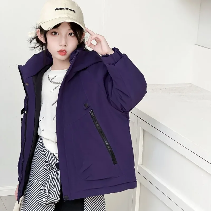 

Модная ветрозащитная водонепроницаемая хлопковая короткая куртка с наполнителем для детей и подростков, уличная куртка с дизайном для путешествий, новая модель 2025 года