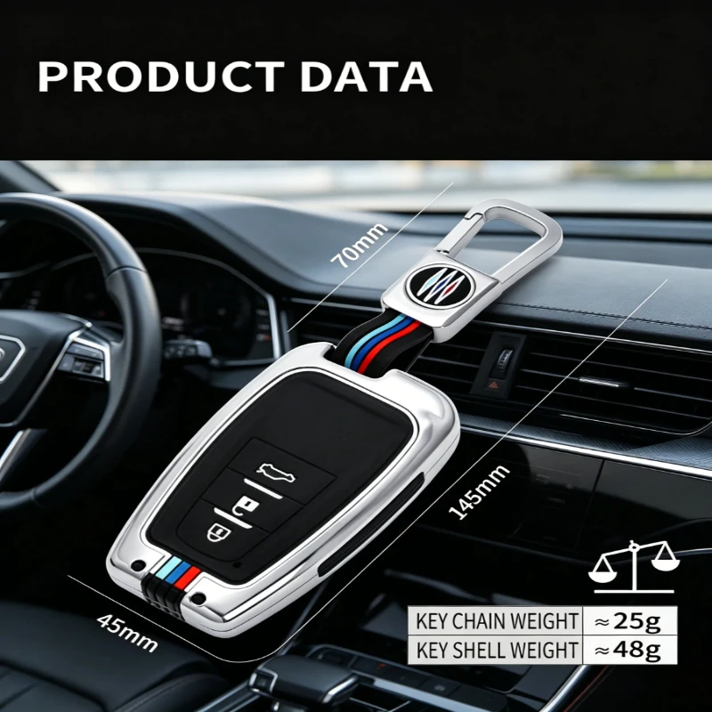 Zinc Alloy Silicone Key Fob Cover for Toyota Camry Corolla CHR RAV4 Highlander 2/3/4-Button Smart Key Protector Case