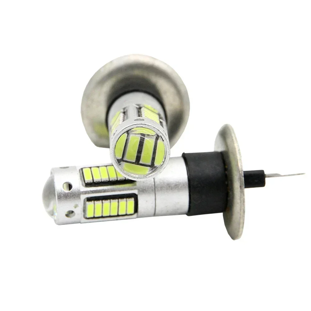 หลอดไฟ LED H1 Super Bright, สีขาว 6000K, ชิป 4014 กําลังสูง, การใช้พลังงานต่ําเพิ่มการมองเห็น, การขับขี่ที่ปลอดภัย