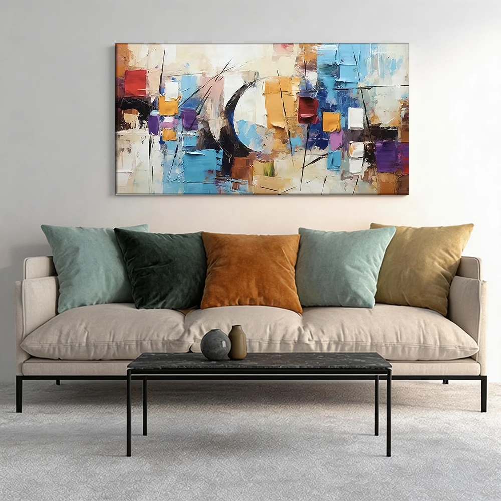 

1pcwooden frame canvas decorative painting Abstract oil painting, vivid colors.Corridor, Living Room Decoration