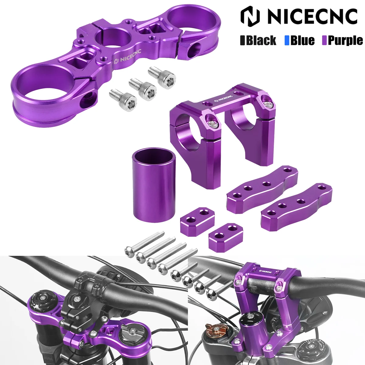 

NICECNC For Surron Light Bee X S Front Handlebar Bar Riser Mount Bracket Upper Triple Clamp Top Link Plate Bracket Heighten Kit