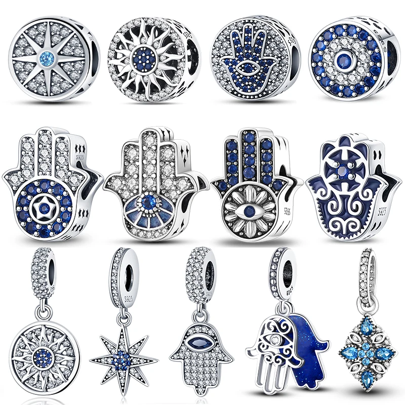 100 % echtes 925er Silber, klassische Teufelsauge-Charms, Perlen für Frauen, passend für Original-Qikaola-Armbänder, feine DIY-Schmuckherstellung