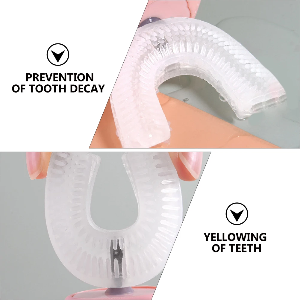 

3pcs Children Electric Toothbrush Heads Food Grade Silicone U Shape Replacement Tips Baby Oral Care Health Hygiene Comfort