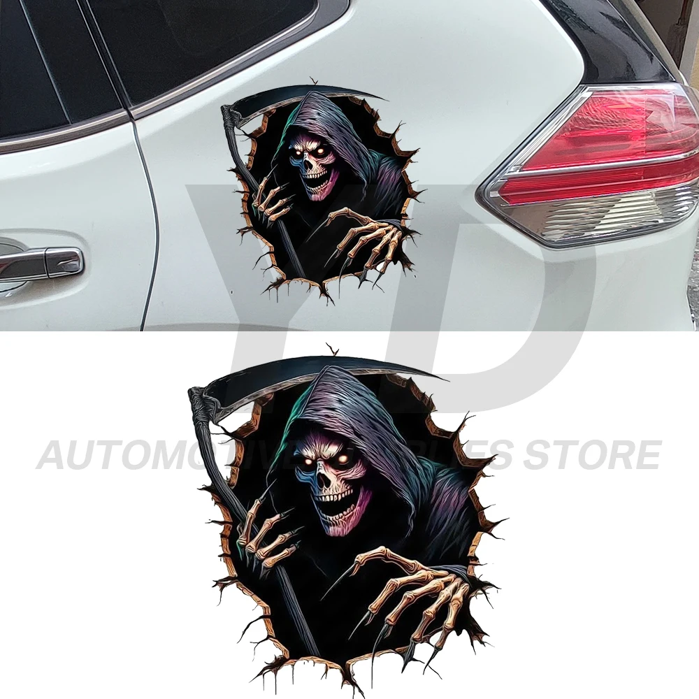 3D Grim Reaper Car Sticker Scary Death Skeleton Decals Waterproof Vinyl Auto Body Window Laptop Decor Motorcycle Styling