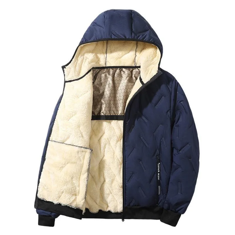 

Men's Hooded Cotton Jacket N 96610 Wear-resistant Outdoor Long Coat Couple's Fashionable Thin Model with Stand Collar