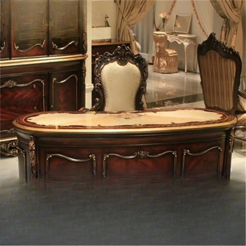 

Luxury court, European classical, study furniture, solid wood, carved luxury