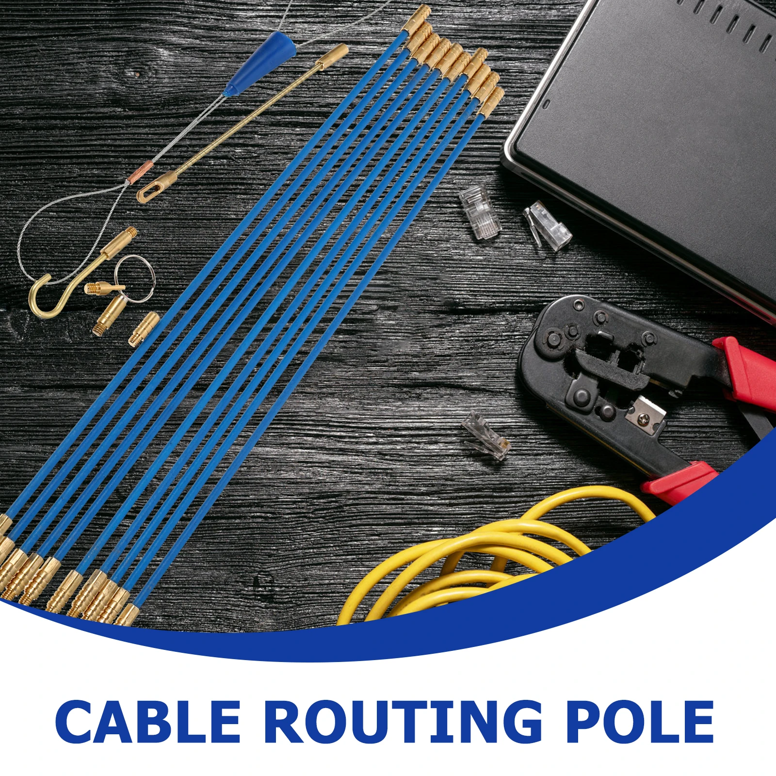 

1Set Fiberglass Fish Tape Wire Fishing Tool Flexible Cable Puller for Electrical Insulation Durability Wire Fishing Tools