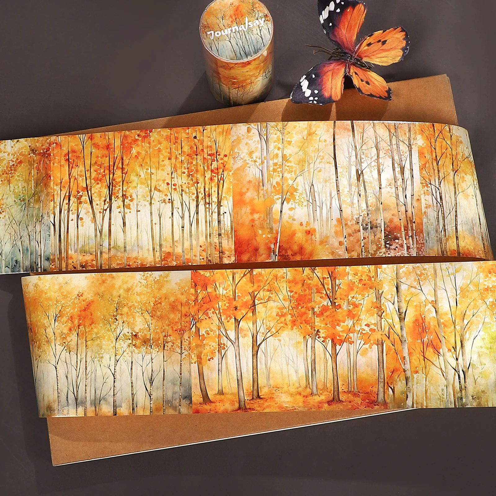 80mm*172cm Vintage Autumn Tree Landscape Washi Tape Creative Journal Material Collage Scrapbooking Stationery